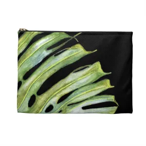 Accessory Bag:  Monstera Leaf - Black