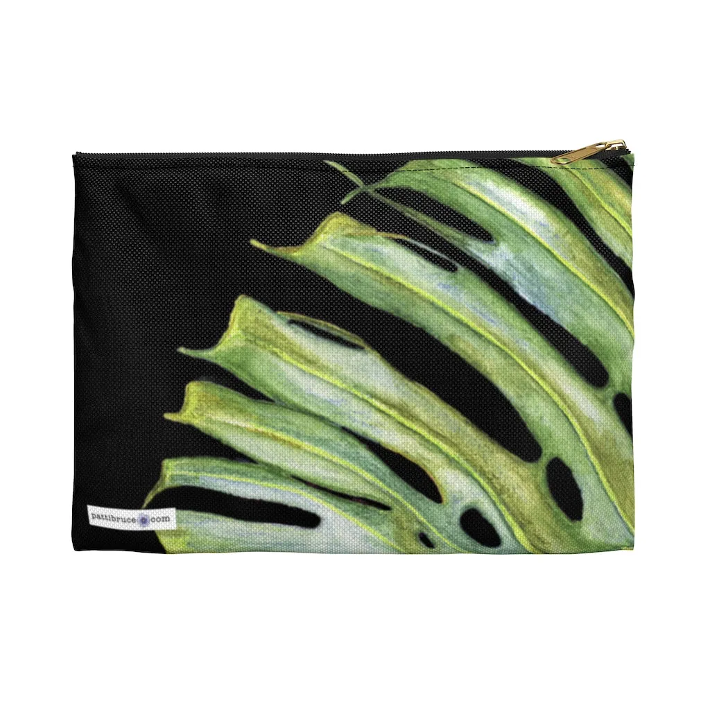 Accessory Bag:  Monstera Leaf - Black