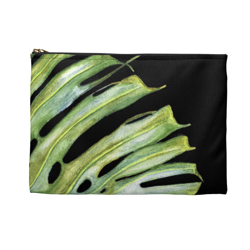 Accessory Bag:  Monstera Leaf - Black
