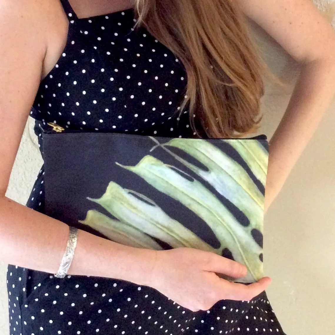 Accessory Bag:  Monstera Leaf - Black