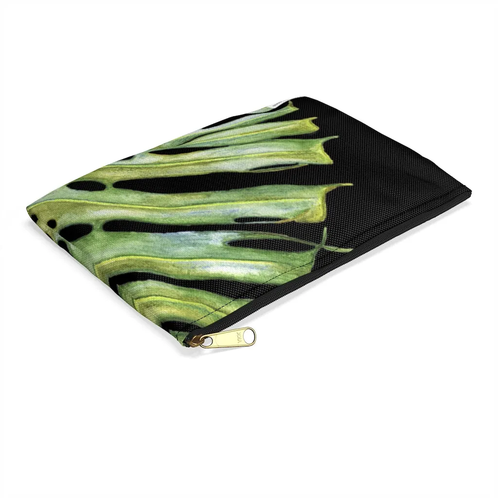 Accessory Bag:  Monstera Leaf - Black