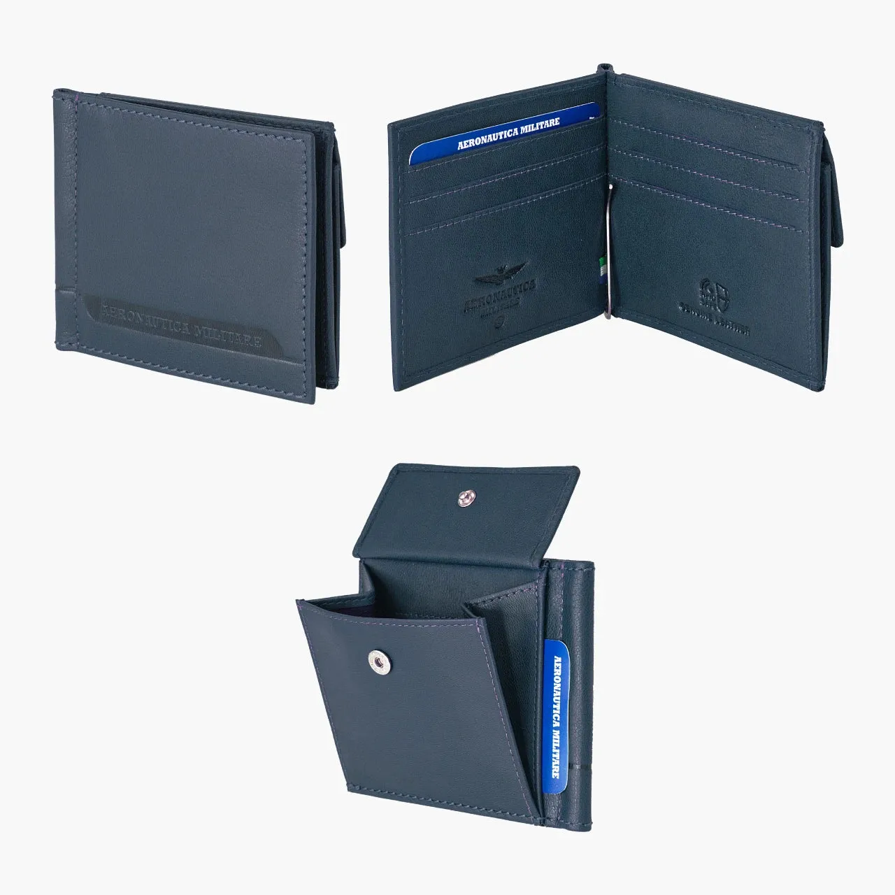 Air Force Military Wallet with Spring Firm money Moon Am235-BL line