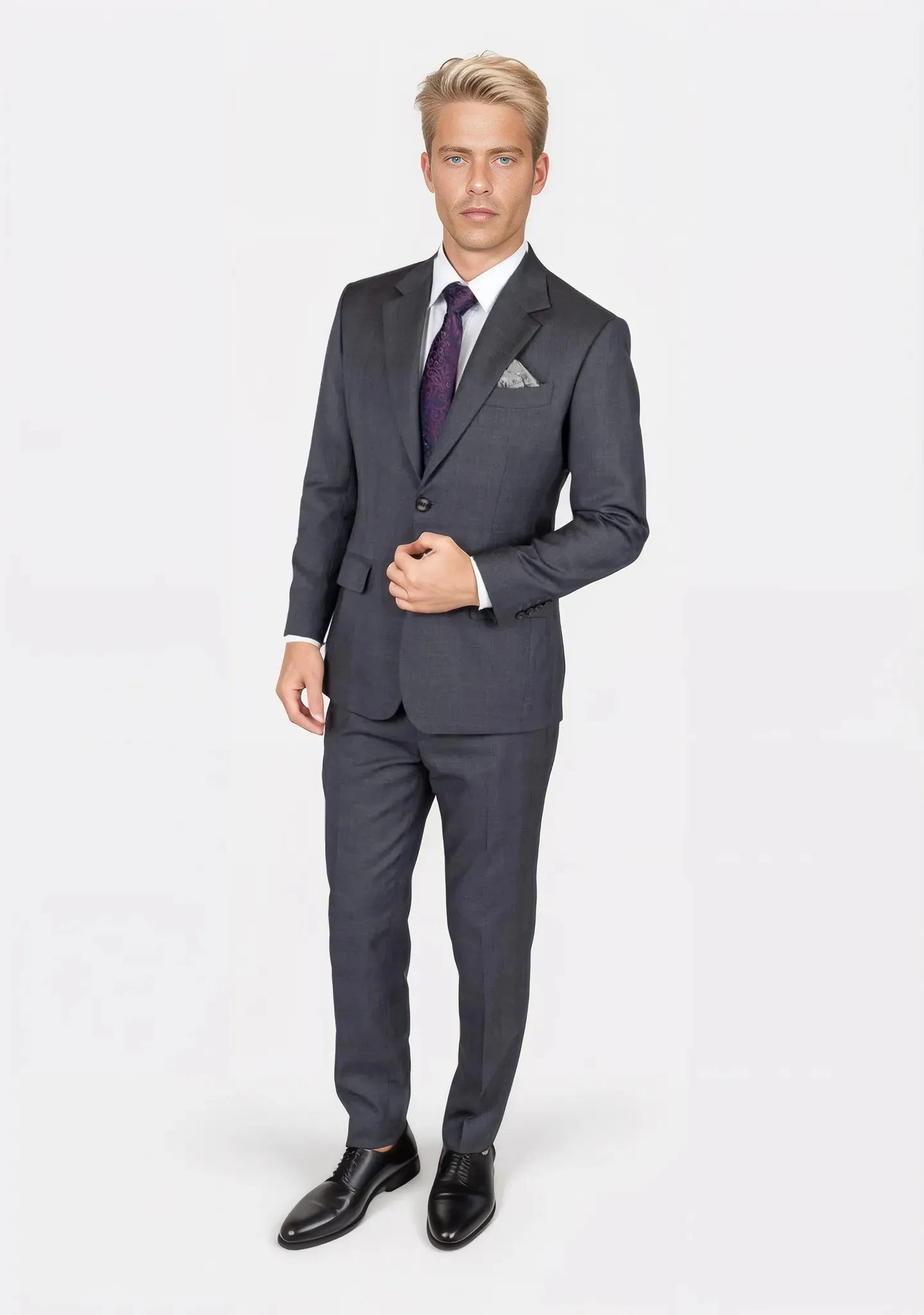 Astor Charcoal Prince of Wales Suit