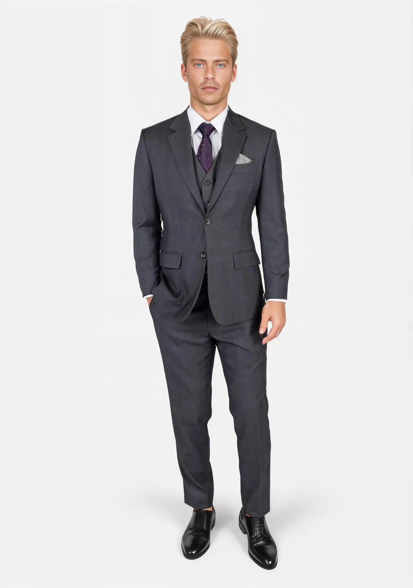 Astor Charcoal Prince of Wales Suit