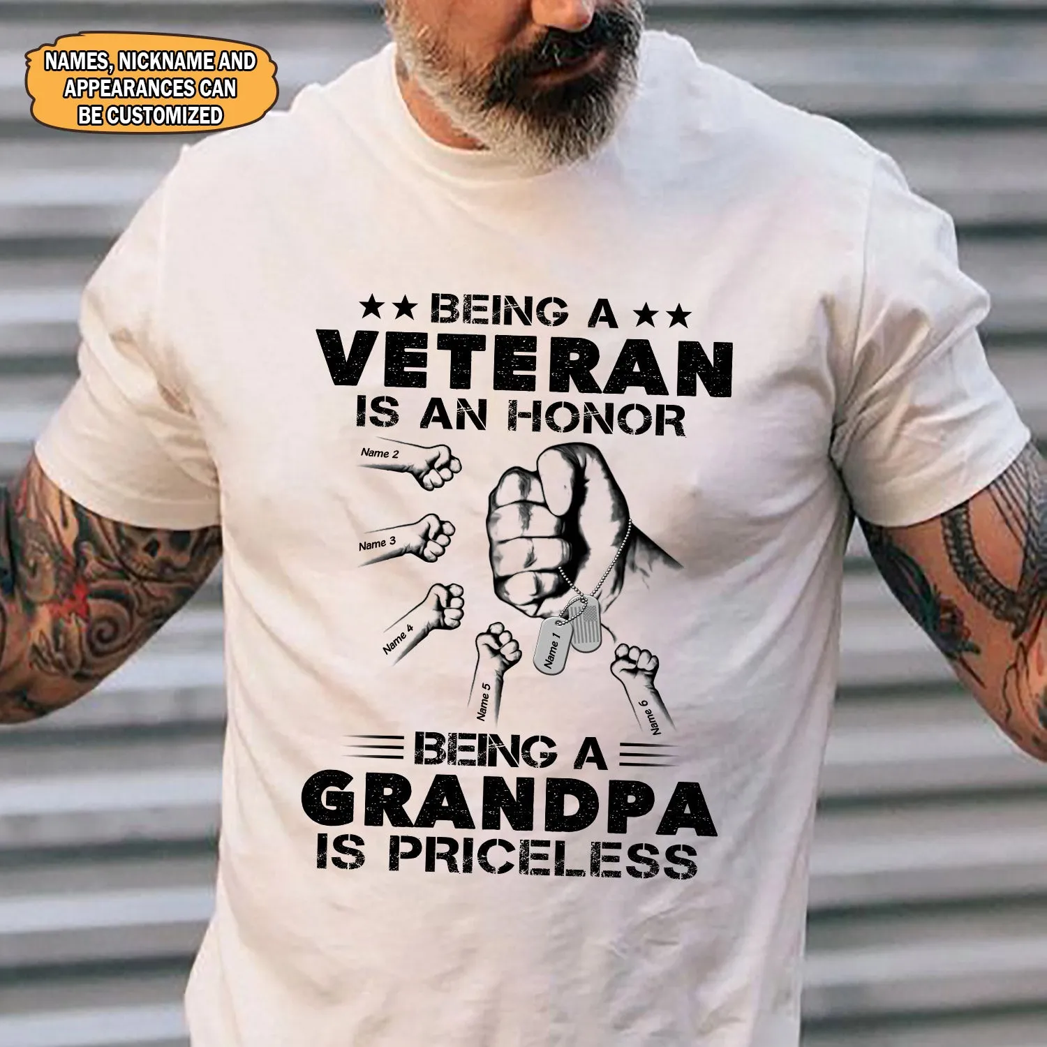 Being a veteran is a honor being a grandpa is priceless Personalized gift for father's day-Htv