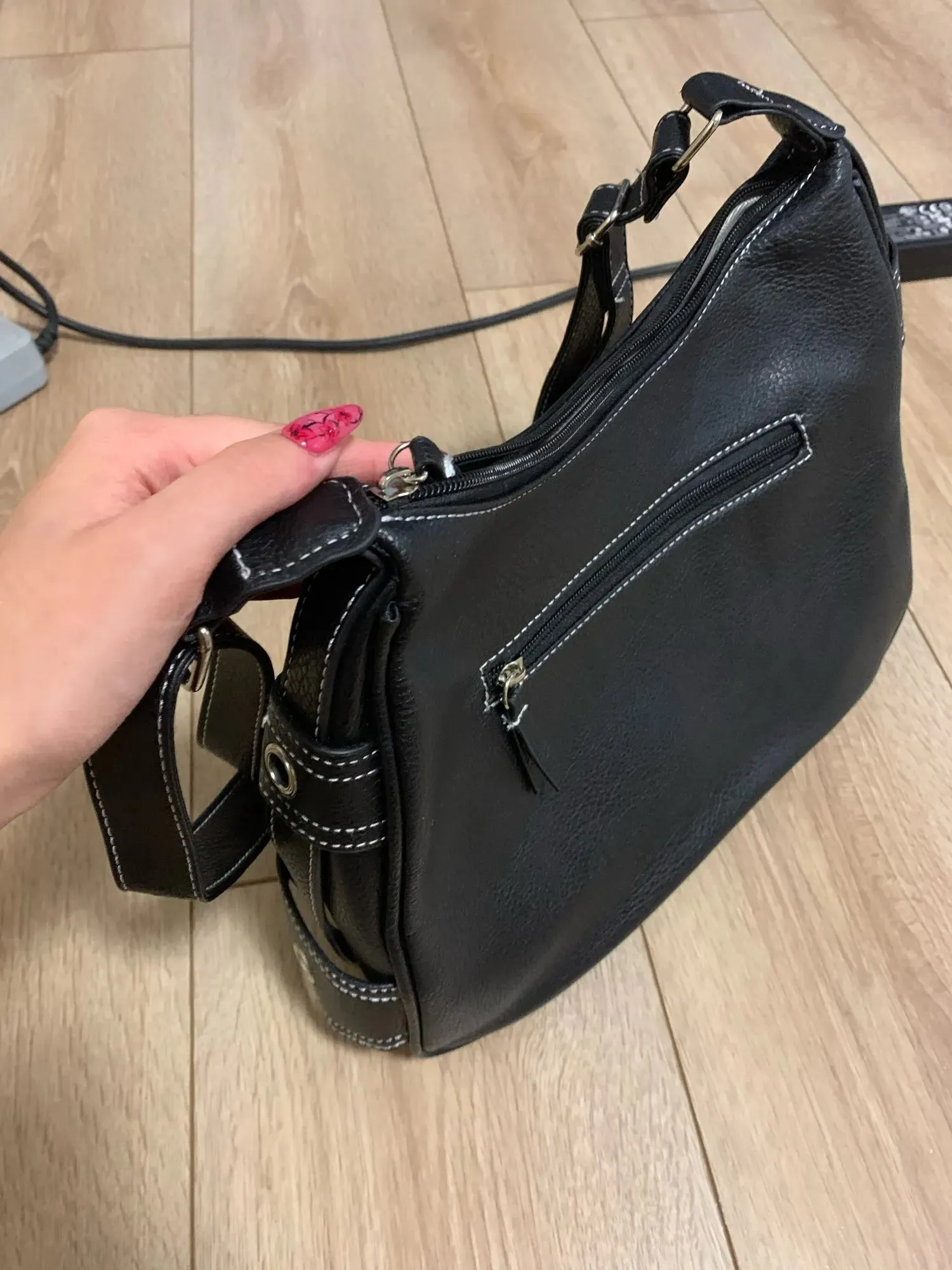 binfenxie Y2K Vintage Crossbody Shoulder Bag High Quality PU Leather Nylon Tote Bag Women Commuter Female Trend BlacMessenger Bags Zipper