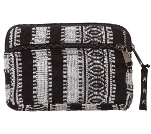 Black and White Hippy Coach Purse, 100% Cotton Material, Front Zipper Pocket