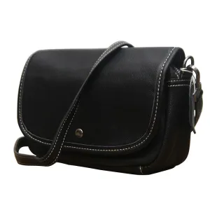 Black LEATHER WOMEN Messenger Bag SHOULDER BAG Crossbody Purses FOR WOMEN