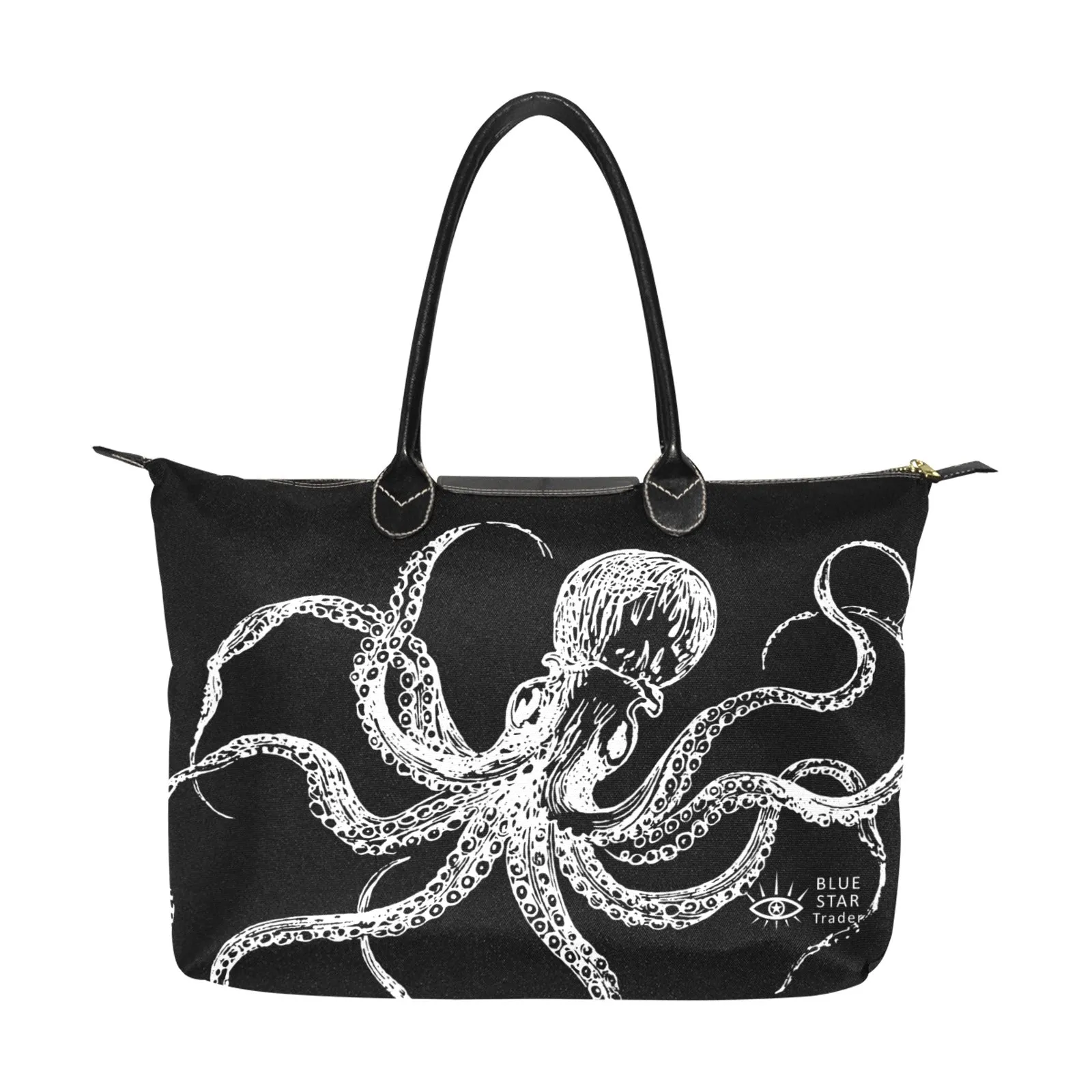 Black Octopus Goth Bag, Classic 15 Inch Handbag Steampunk