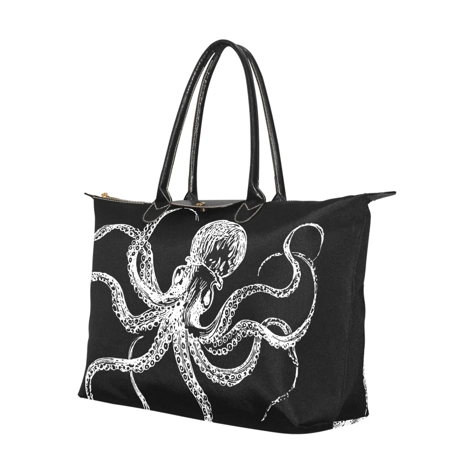 Black Octopus Goth Bag, Classic 15 Inch Handbag Steampunk