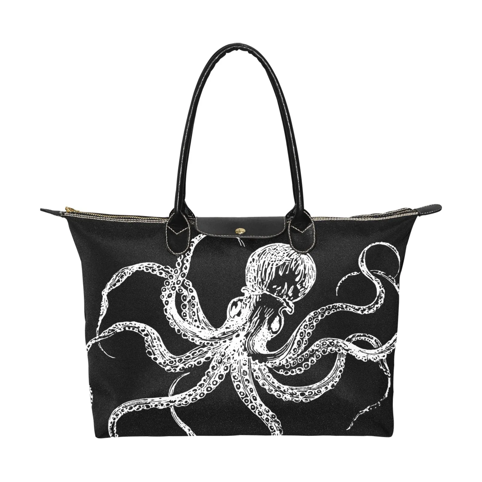 Black Octopus Goth Bag, Classic 15 Inch Handbag Steampunk