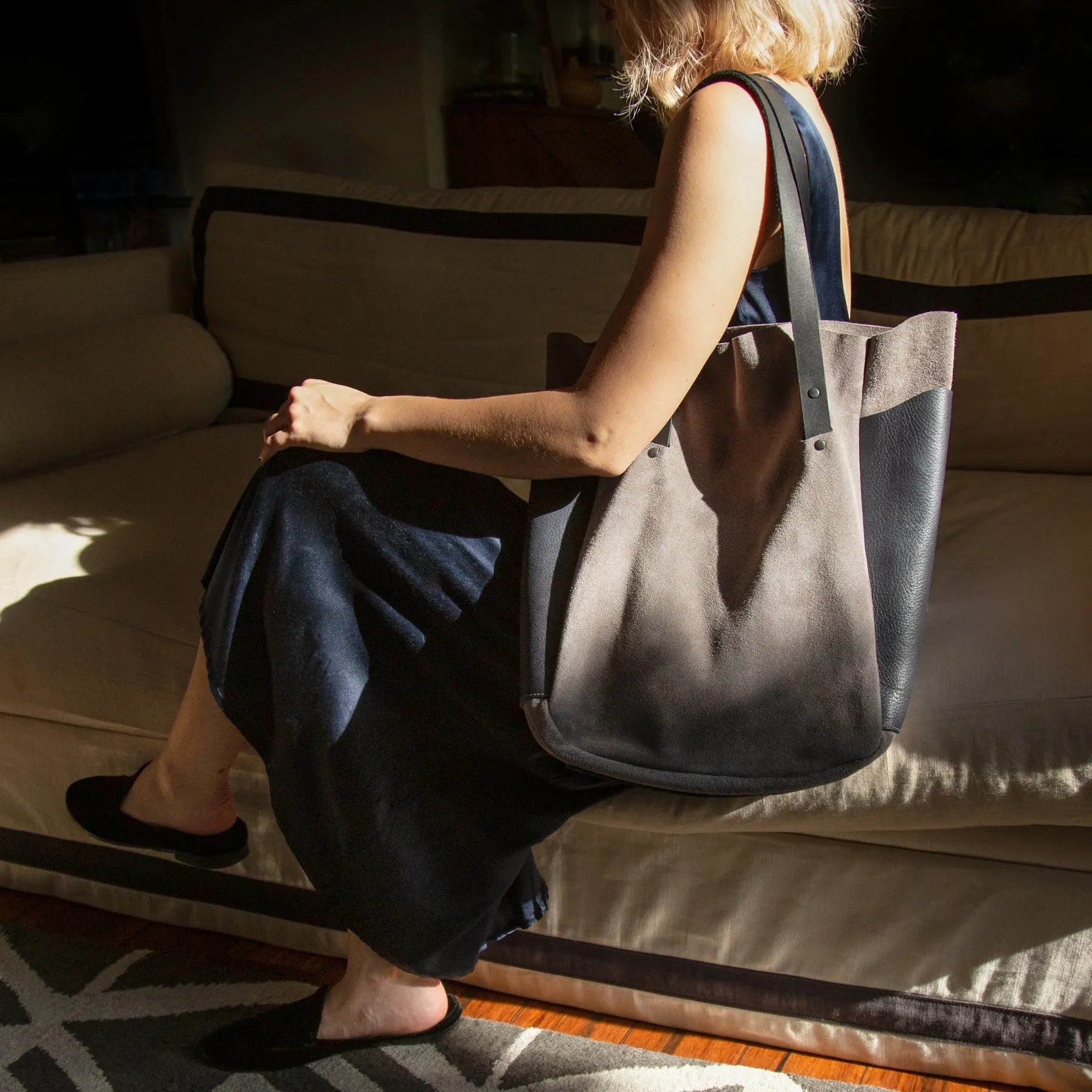 Brev TALL carryall - Gray & Indigo