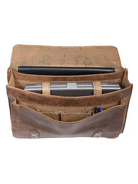 Briefcase, Aero Squadron Leather Satchel 602