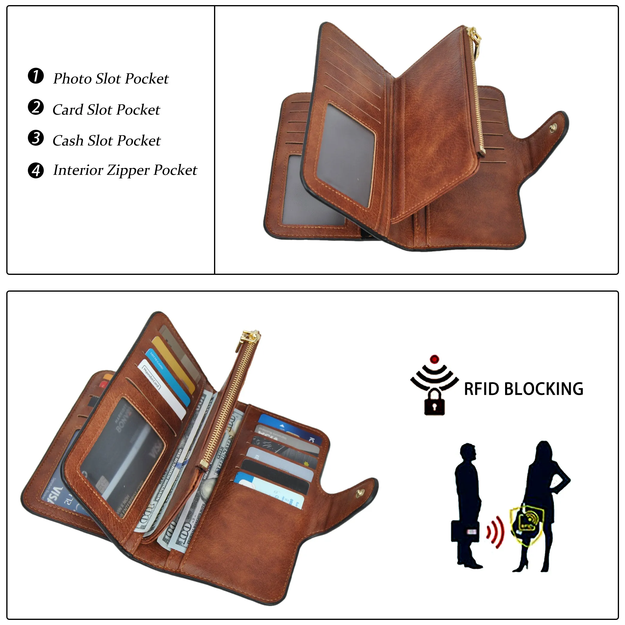Brown NGIL Trifold Wallet