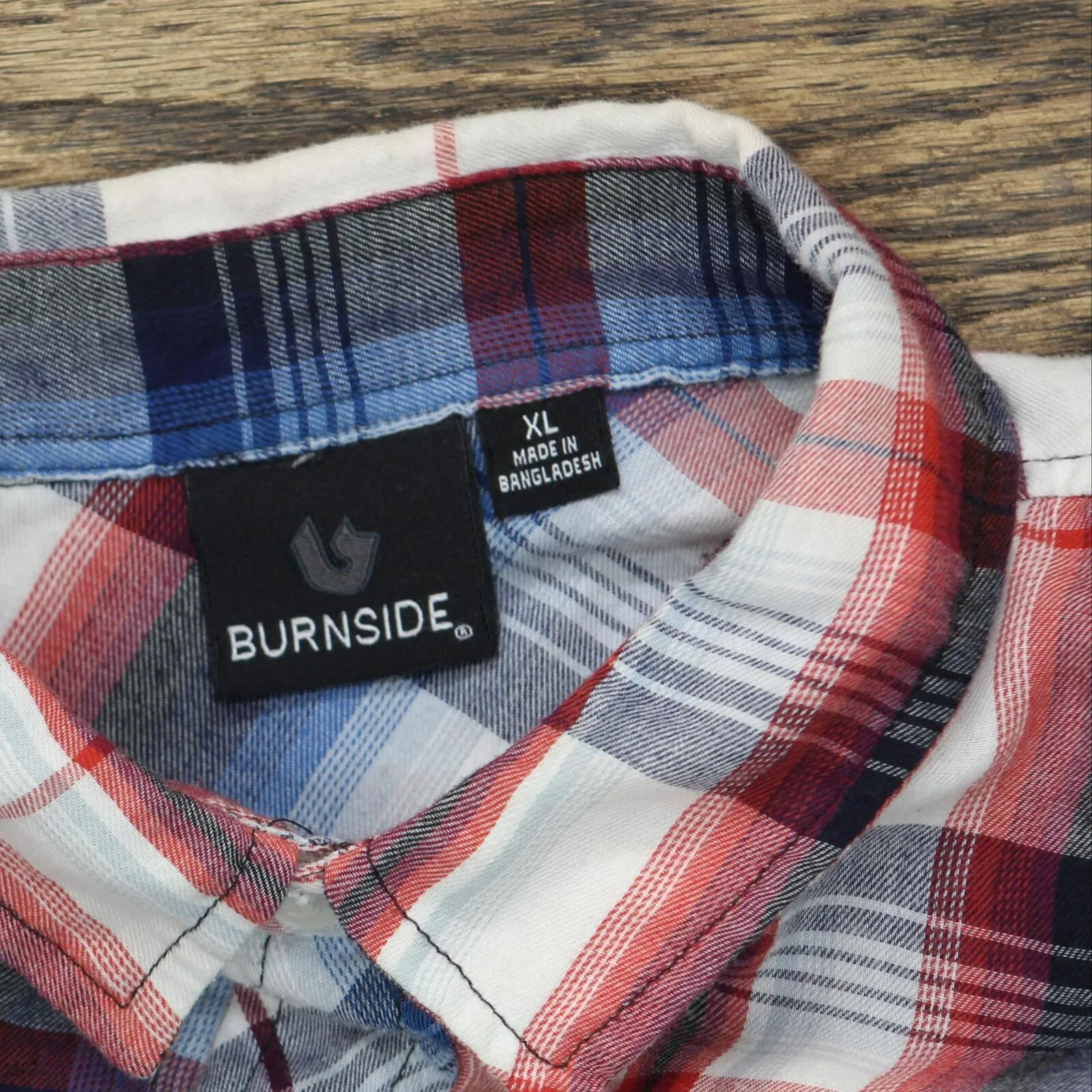 Burnside Mens Long Sleeve Button Up Lightweight Woven Shirt Red Plaid Multi XL