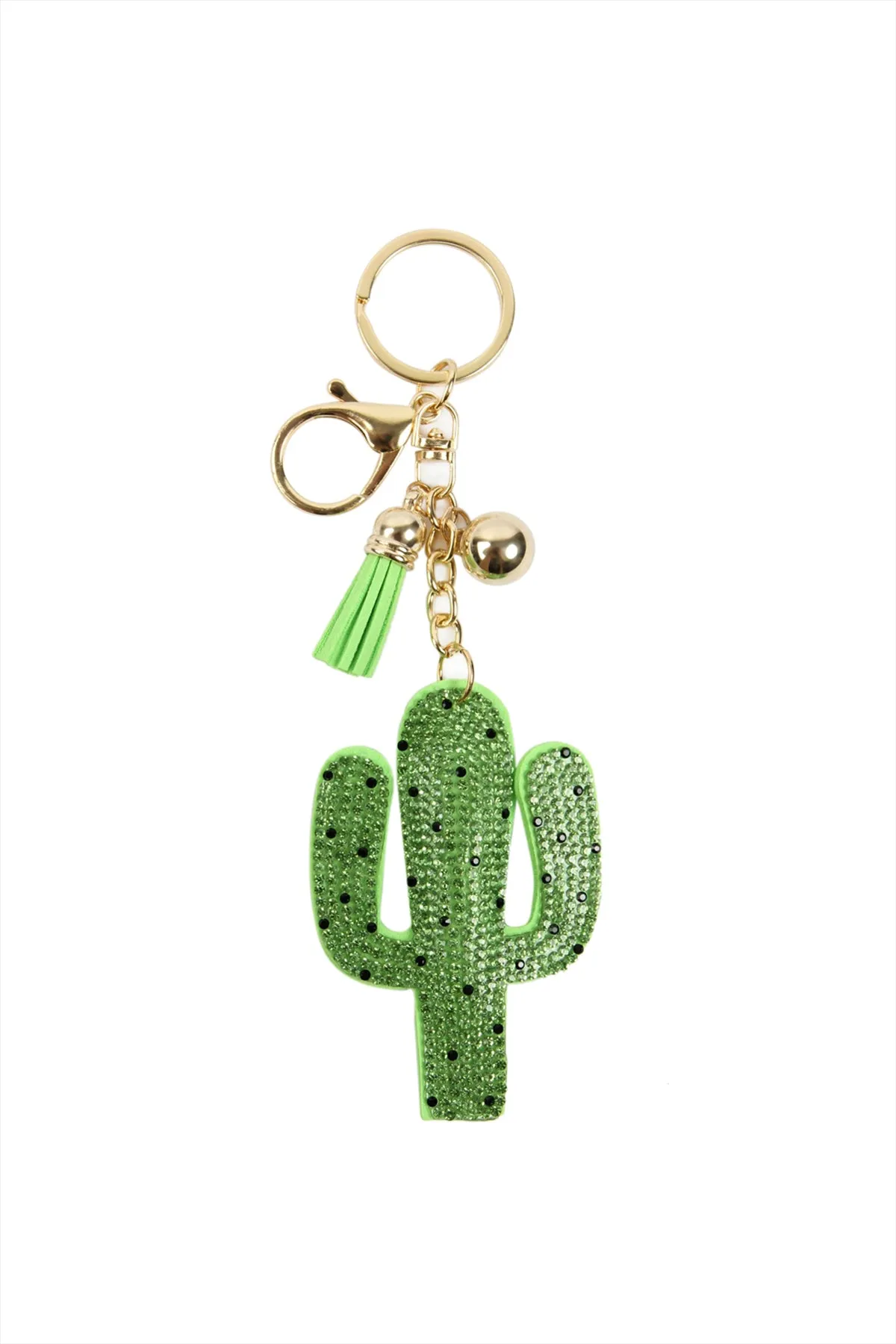 CACTUS TASSEL RHINESTONE KEYCHAIN