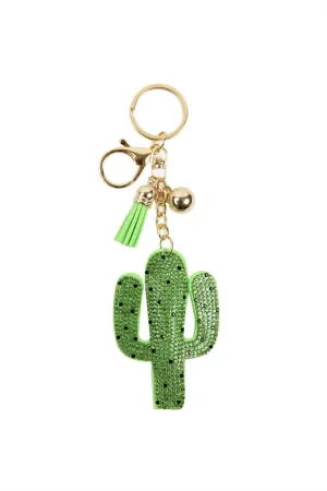 CACTUS TASSEL RHINESTONE KEYCHAIN