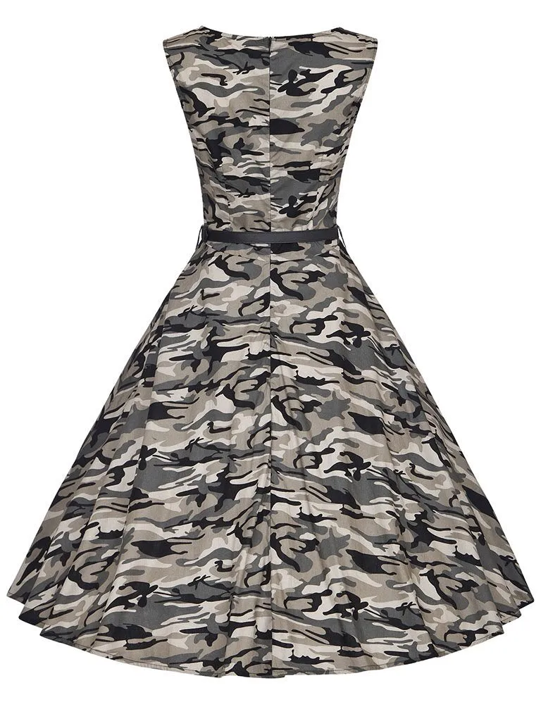 Camouflage Army Style 50s Flapper Dress