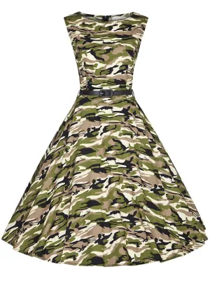 Camouflage Army Style 50s Flapper Dress