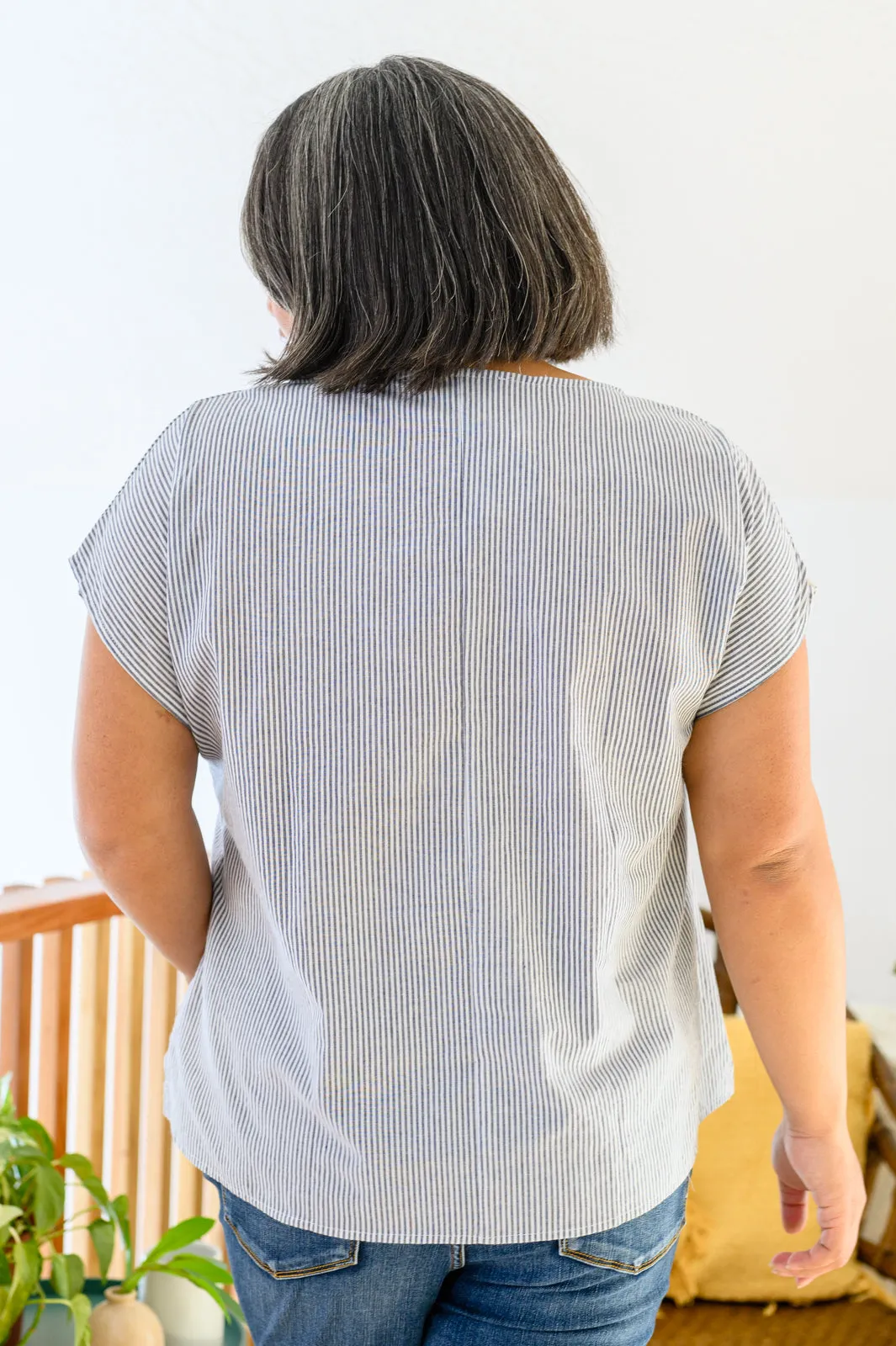 Canopy of Crushes Embroidered Striped Floral Top