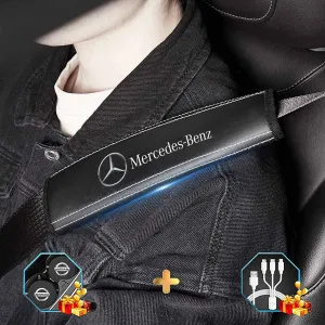 Car Seat Belt Covers (2PCS), Custom Fit For Your Cars, Microfiber Leather Seat Belt Shoulder Pads for More Comfortable Driving, Car Accessories MB13994