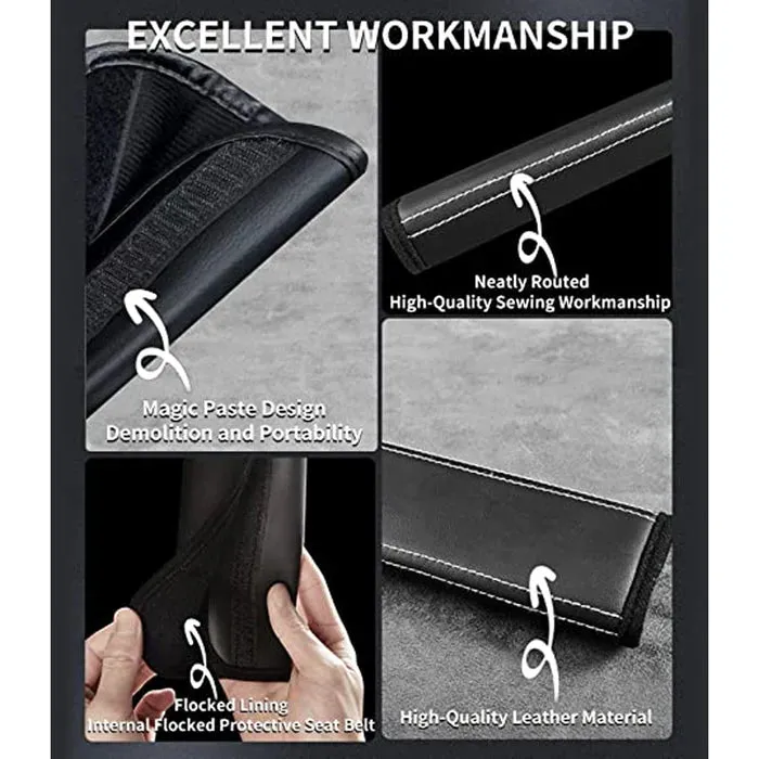 Car Seat Belt Covers (2PCS), Custom Fit For Your Cars, Microfiber Leather Seat Belt Shoulder Pads for More Comfortable Driving, Car Accessories MB13994