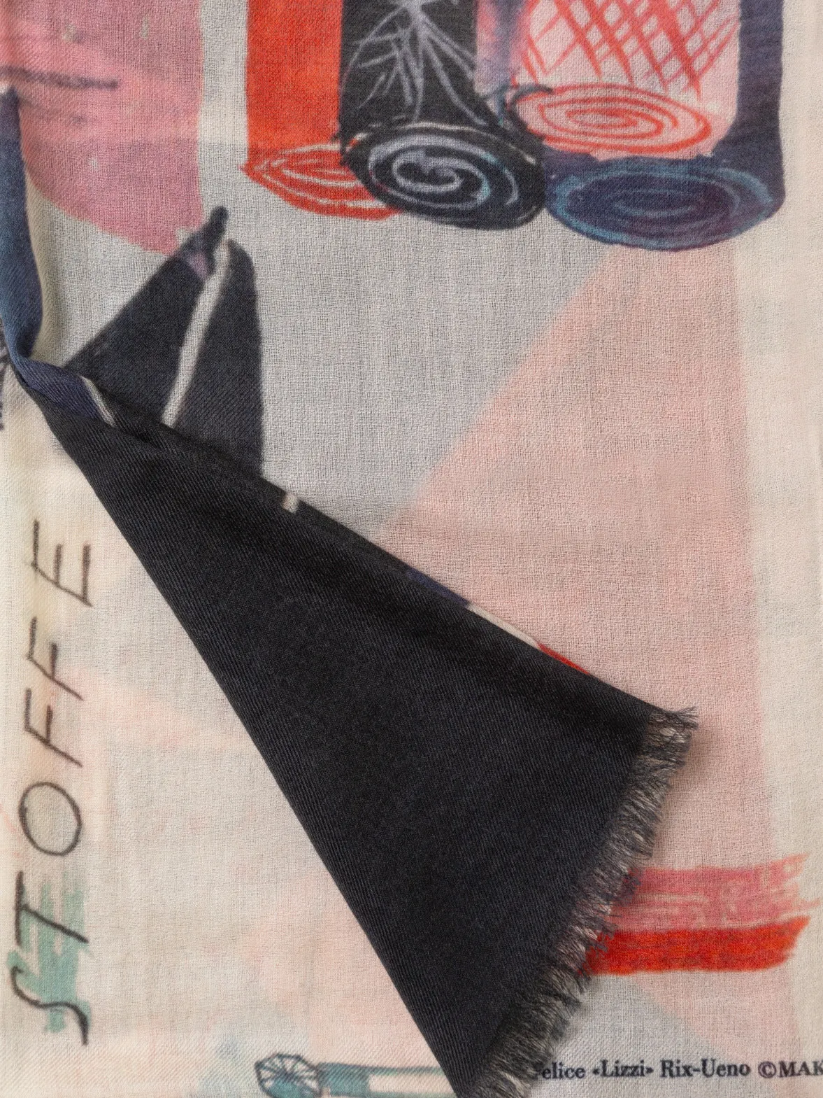 Cashmere Scarf with "Kaufen Sie Nur" Print