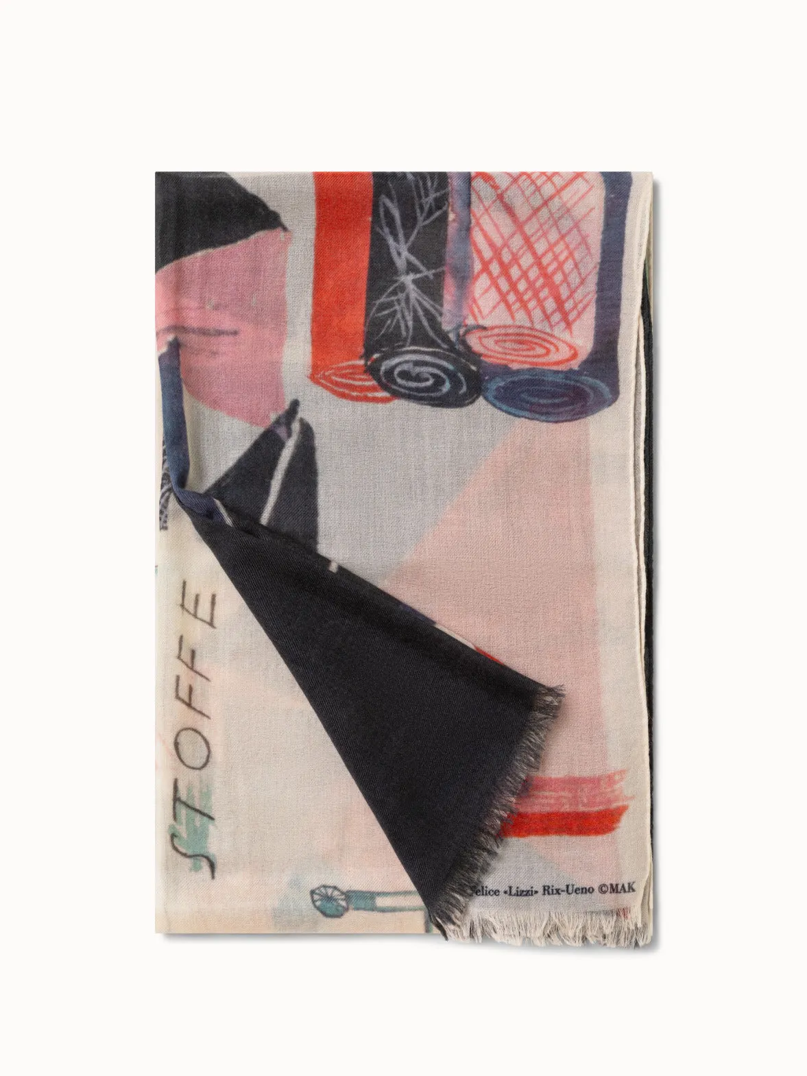 Cashmere Scarf with "Kaufen Sie Nur" Print