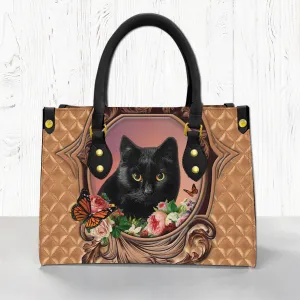 Cat Lover Personalized Leather Handbag With Photo