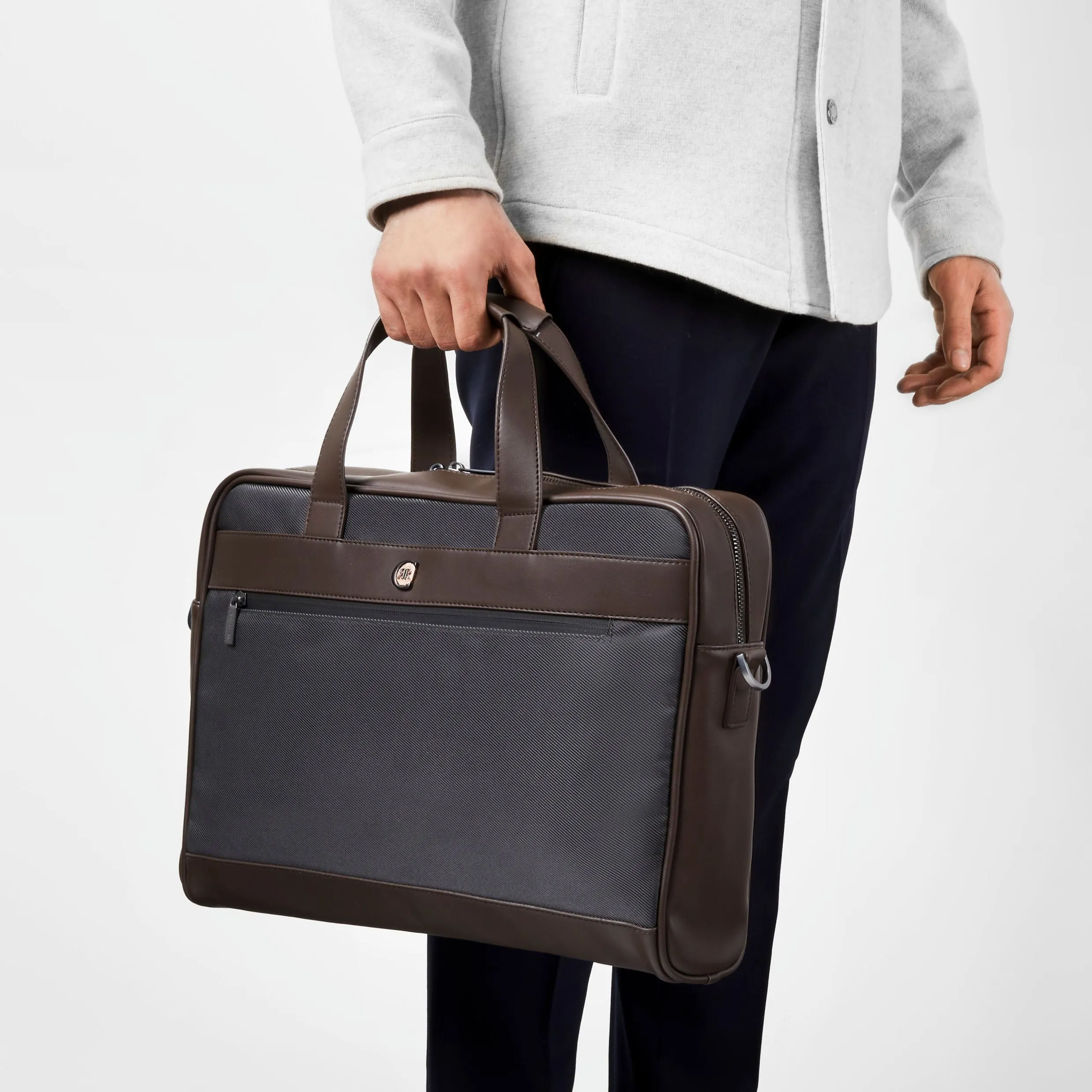 Cerruti 1881 NTD330H-Document bag Bond Grey Brown