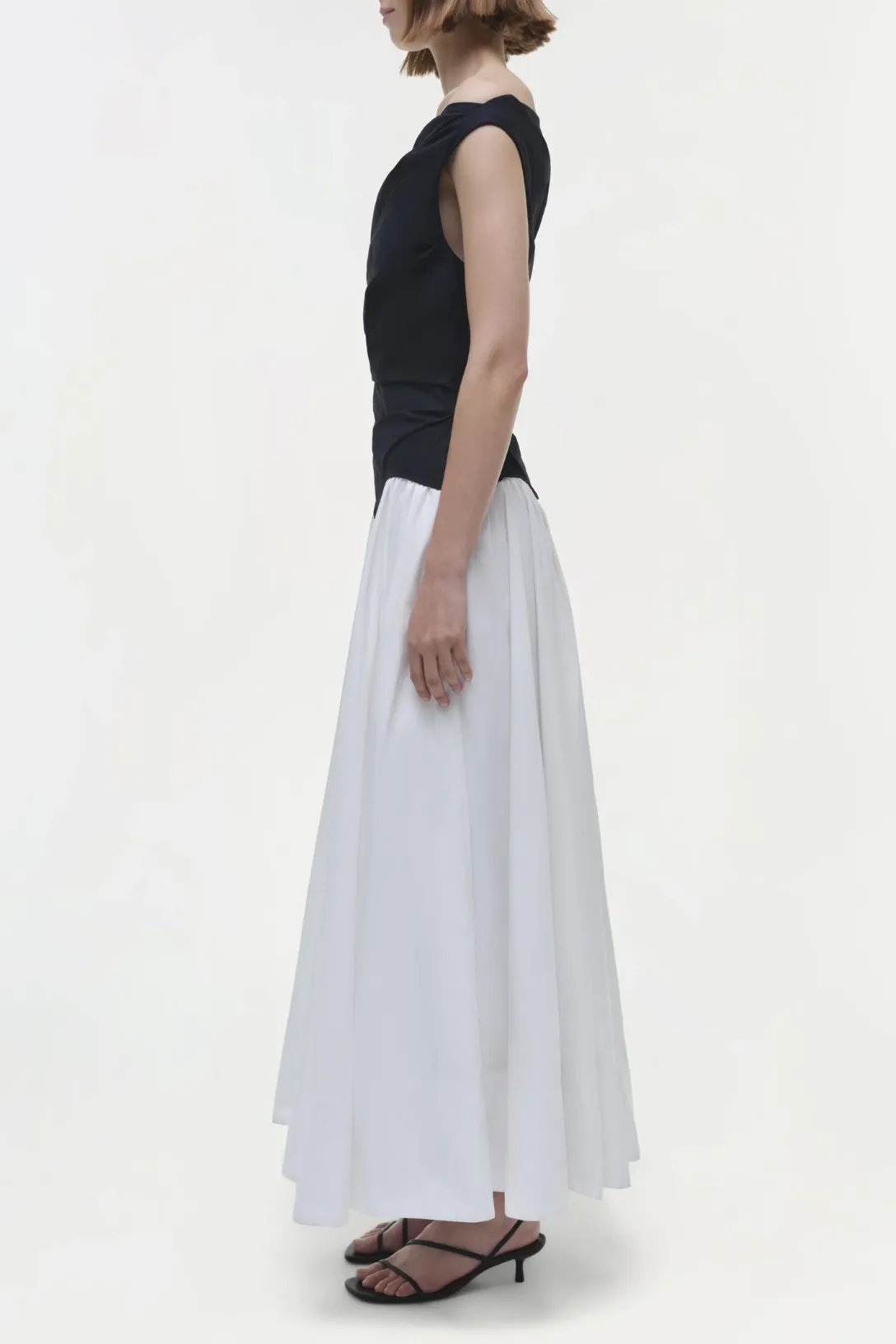 Cersei Cotton Midi Dress | White Black Multi