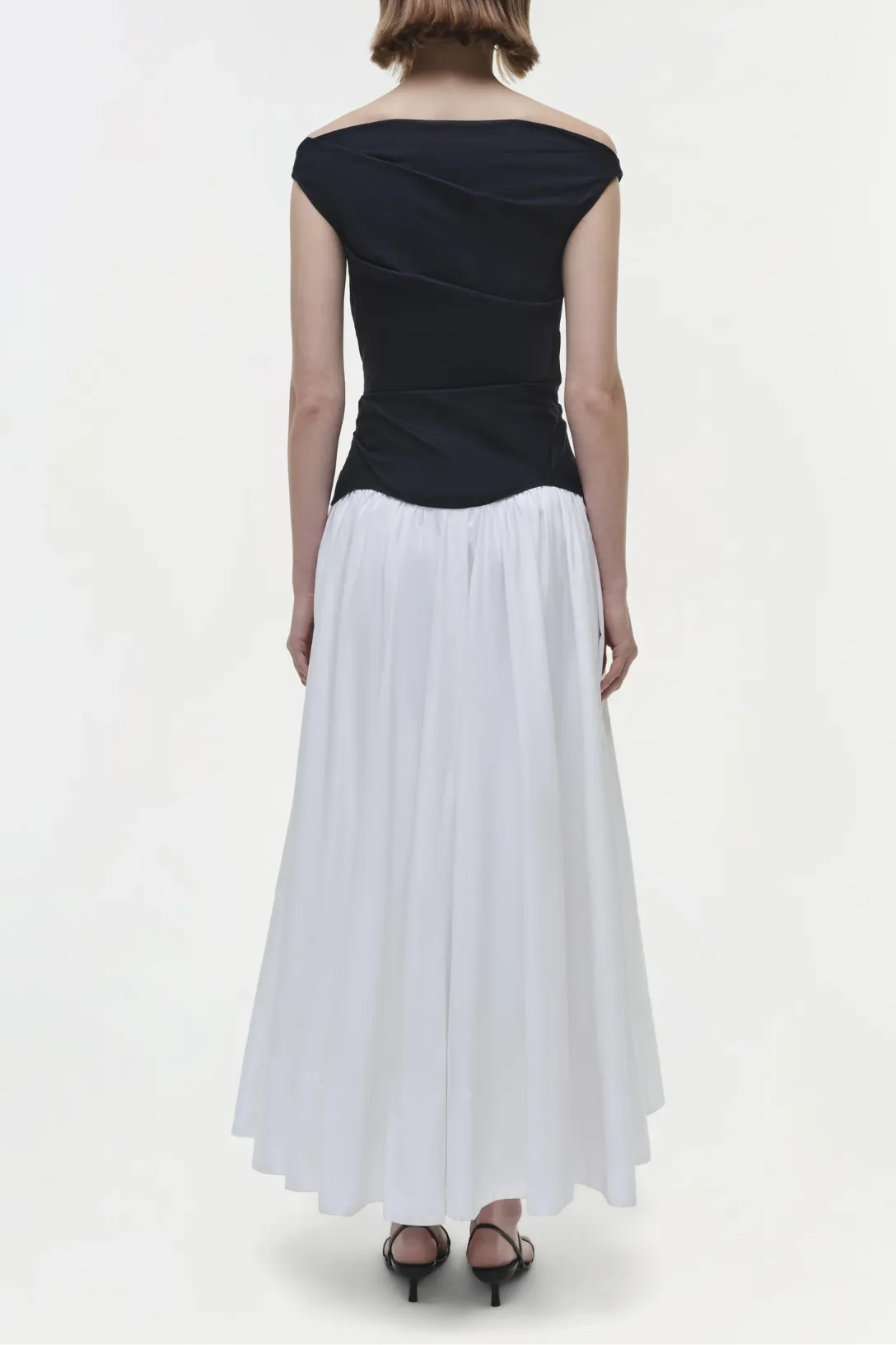 Cersei Cotton Midi Dress | White Black Multi