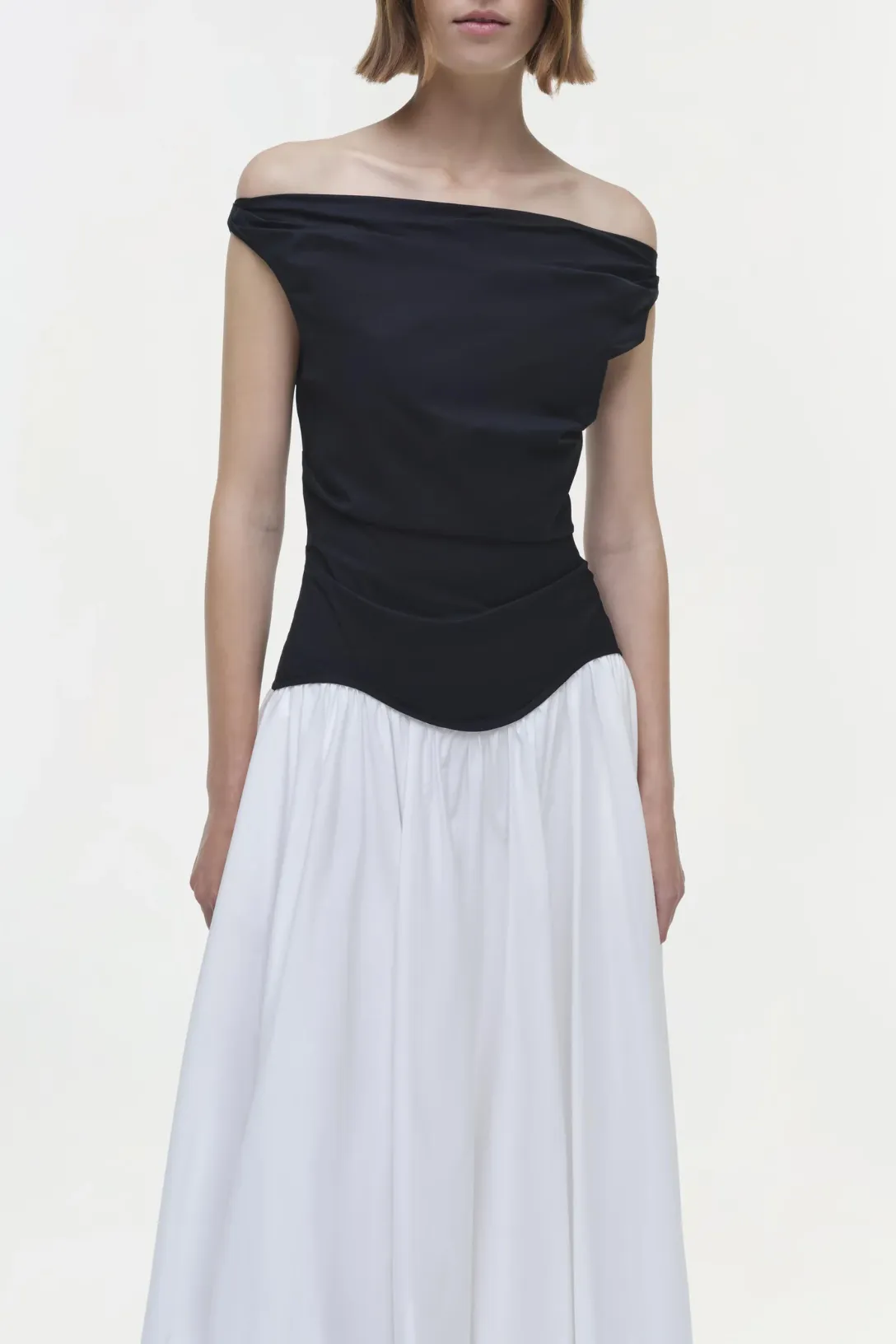 Cersei Cotton Midi Dress | White Black Multi