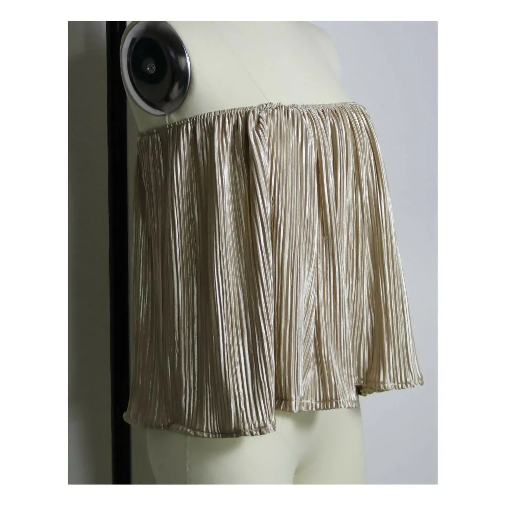 Champagne Gold Pleated Tube Top