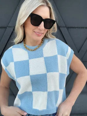 Checkered Sweater In Blue
