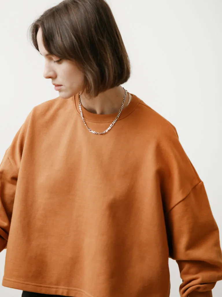classic crew - lightweight terry burnt orange