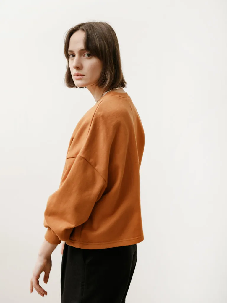classic crew - lightweight terry burnt orange
