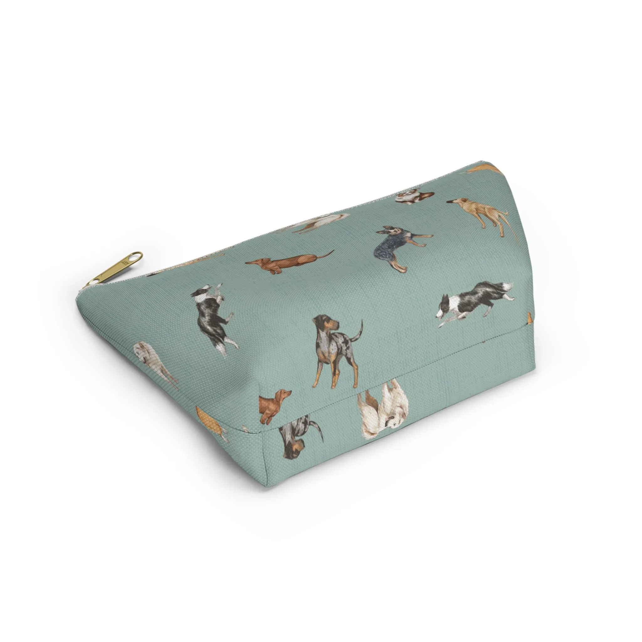 Cow Dogs Pencil Pouch in Turquoise