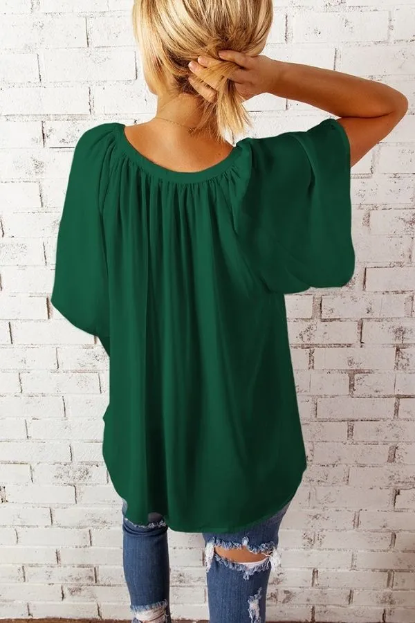 Cozy Solid Color Chiffon T-shirt