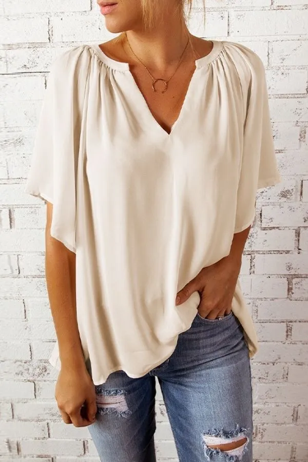 Cozy Solid Color Chiffon T-shirt