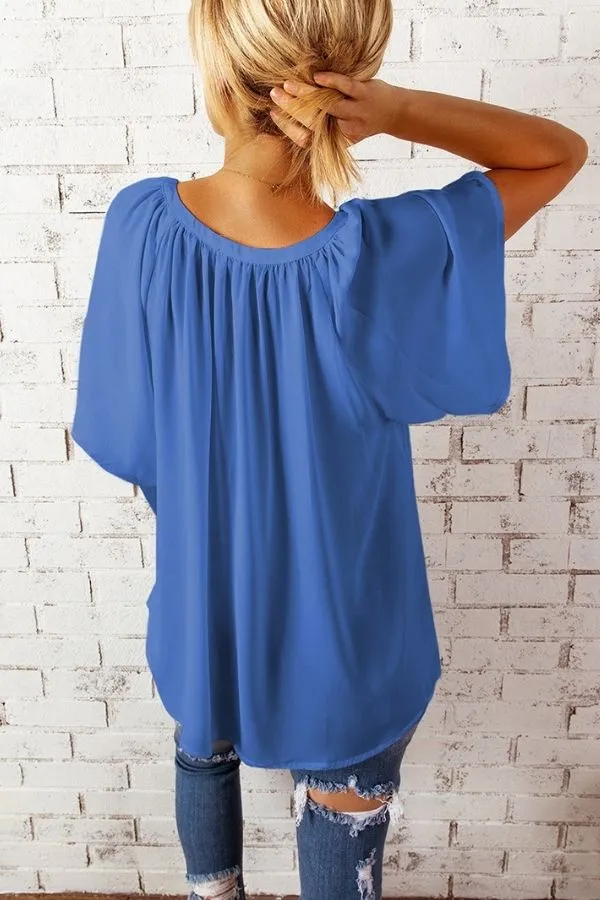 Cozy Solid Color Chiffon T-shirt