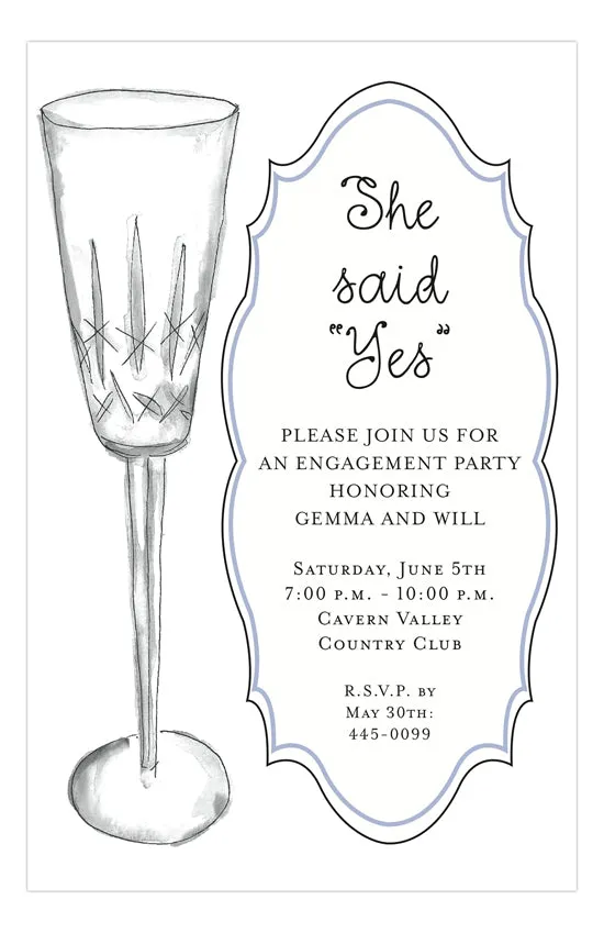 CRYSTAL BUBBLY - BLANK STOCK INVITATION