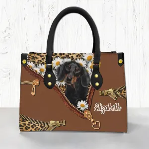 Custom Dog Lovers Leather Handbag With Your Photo