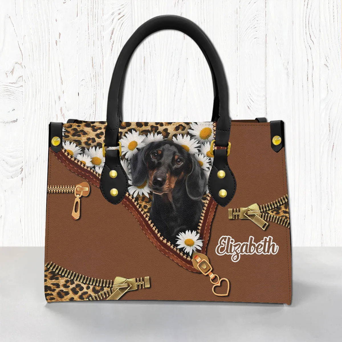 Custom Dog Lovers Leather Handbag With Your Photo