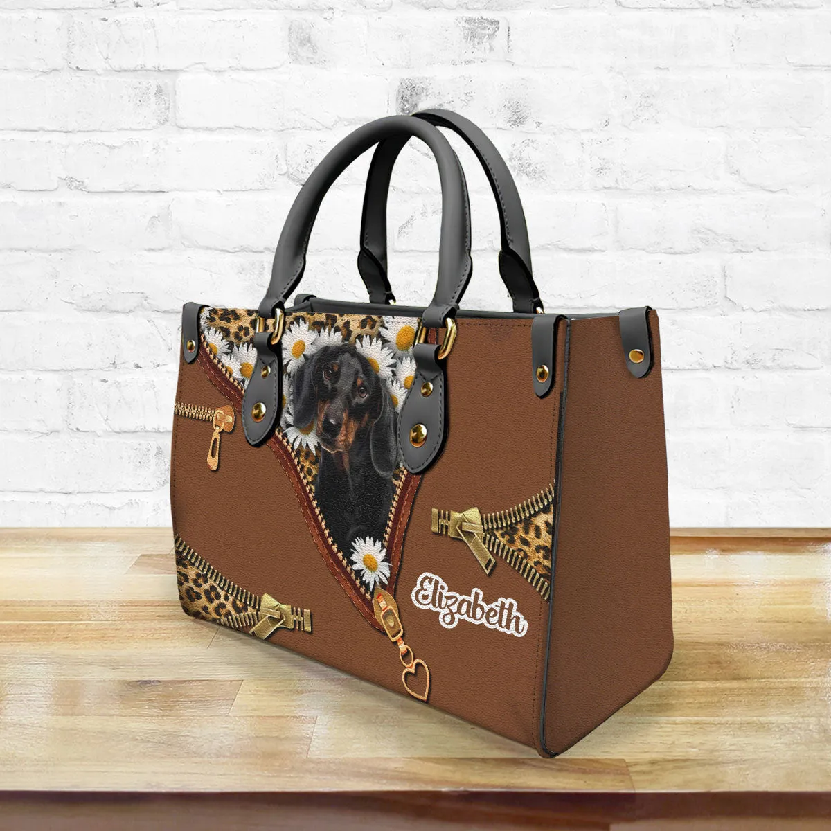 Custom Dog Lovers Leather Handbag With Your Photo