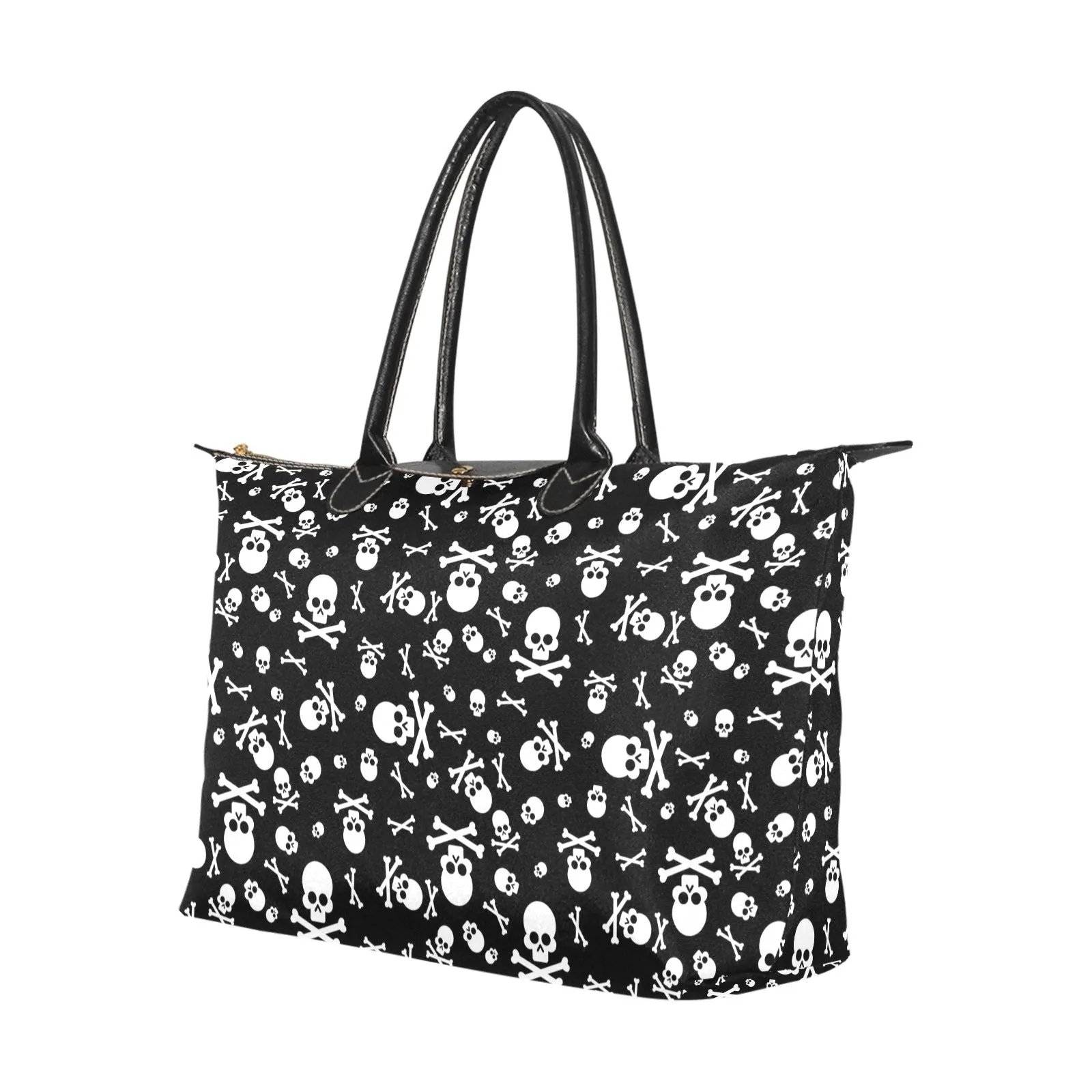Cute Skulls and Crossbones Goth Bag, Classic 15 Inch Handbag