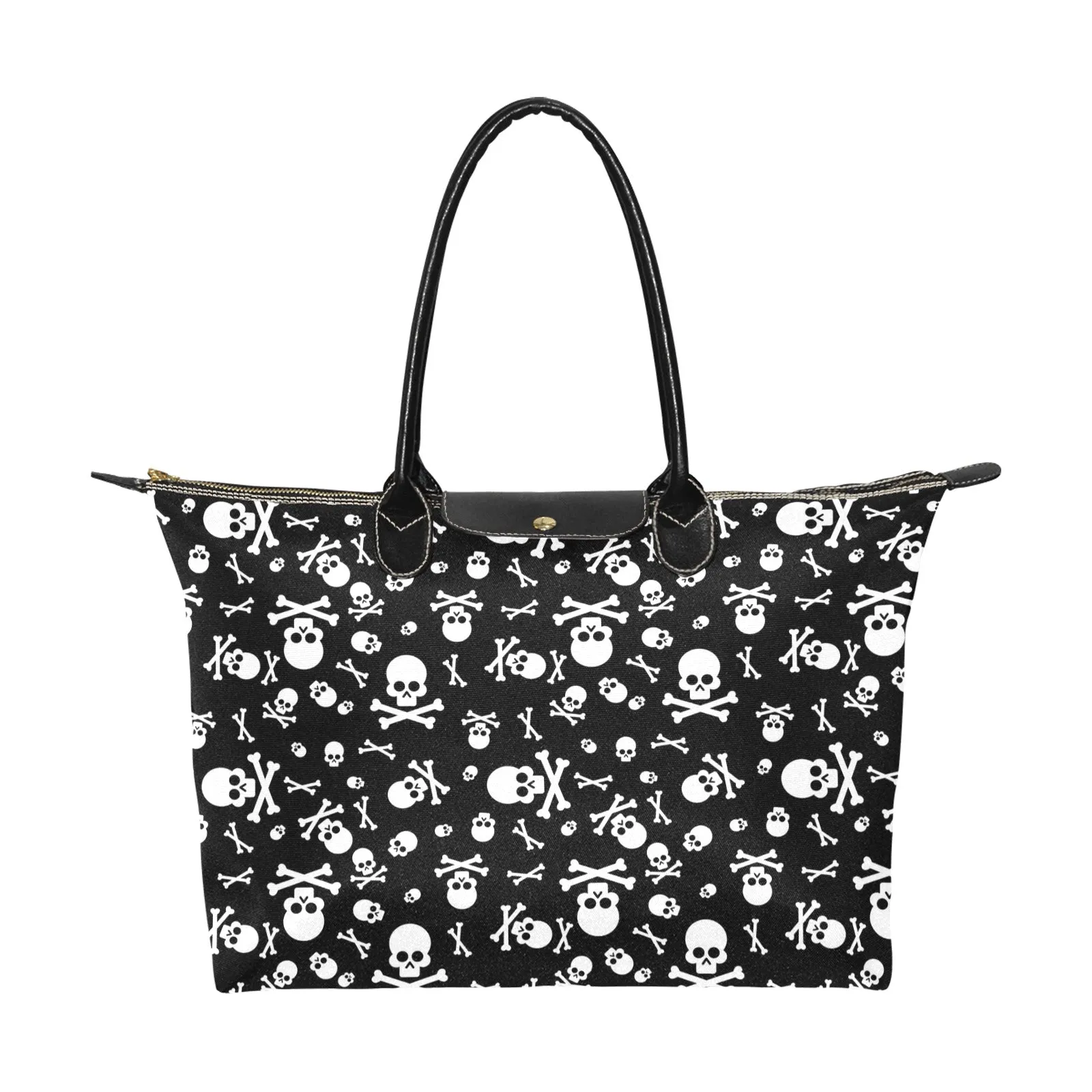 Cute Skulls and Crossbones Goth Bag, Classic 15 Inch Handbag