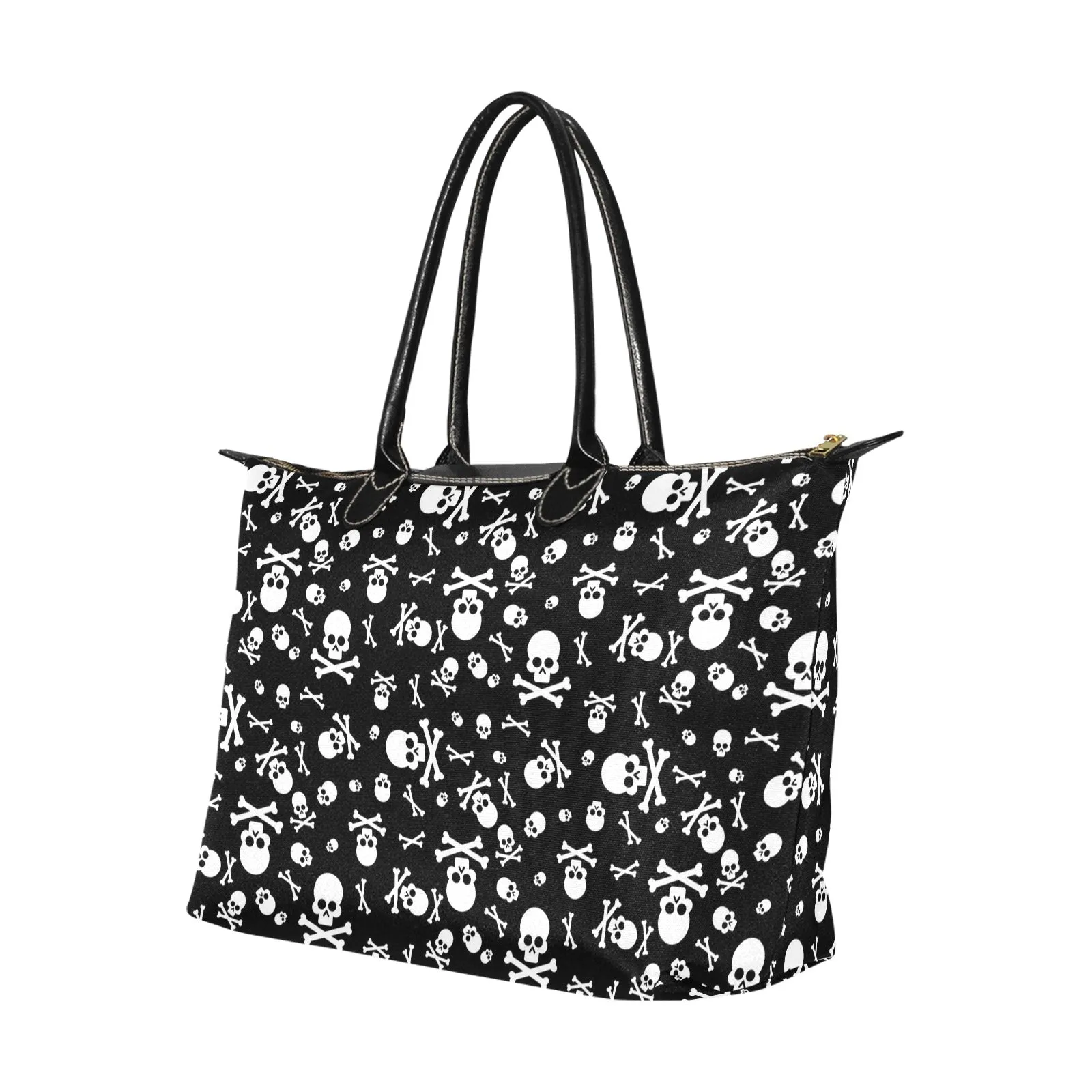 Cute Skulls and Crossbones Goth Bag, Classic 15 Inch Handbag