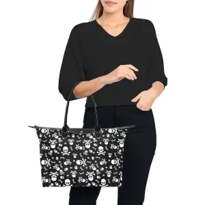 Cute Skulls and Crossbones Goth Bag, Classic 15 Inch Handbag