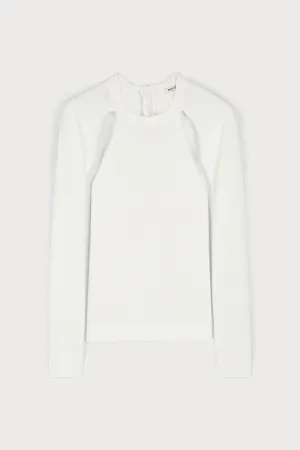 CUTOUT COUTURE SWEATER IN WHITE